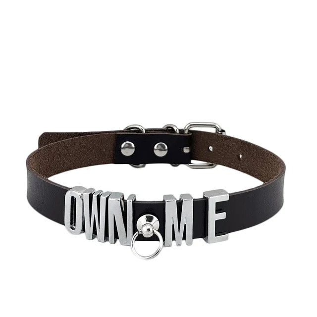 Collar BDSM Gift Pu Leather Custom Choker Necklace Punk DIY Chocker Party M7