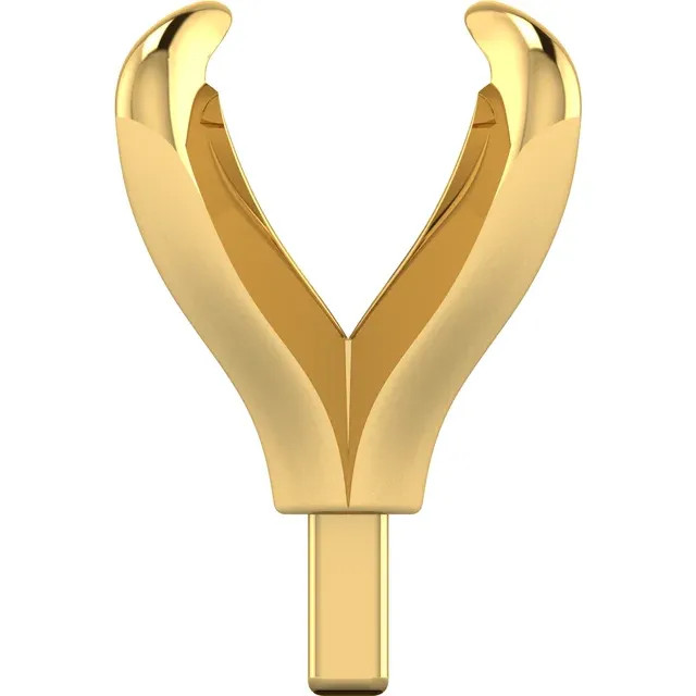 10K Yellow Gold Unset Oval 4-Prong Pre Notched Claw Peg Setting