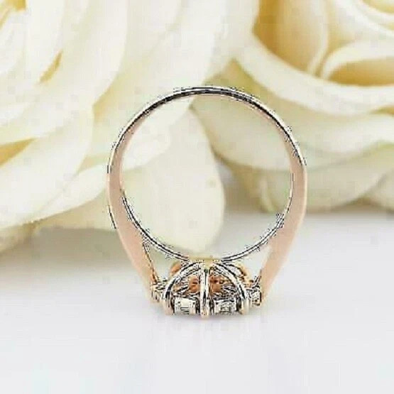 1.50Ct Marquise Lab-Created Sapphire Flower Engagement Ring 14K Rose Gold Plated