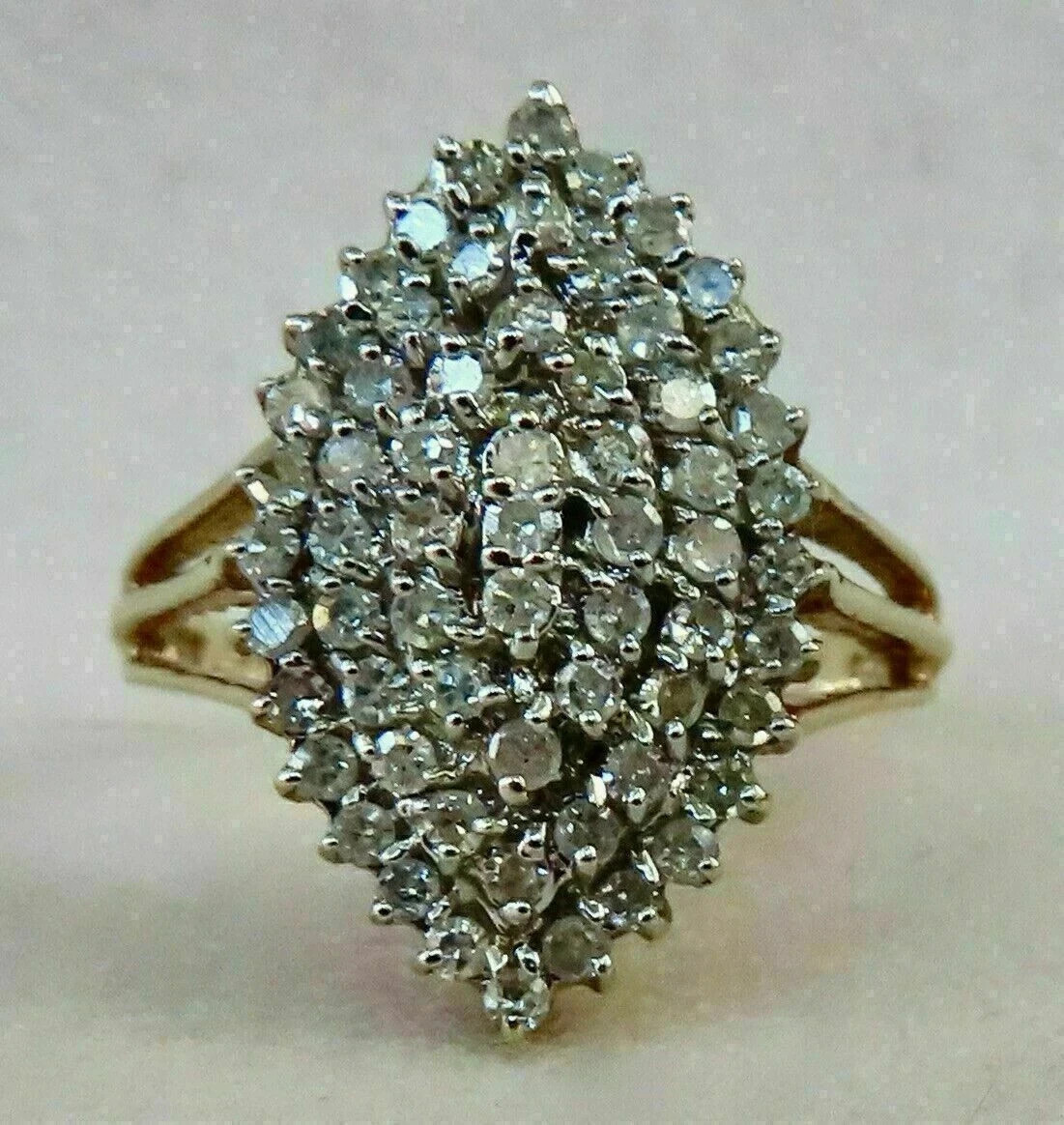 2.00Ct Lab Created Round Diamond Cluster Engagement Ring 18K Yellow Gold Finish