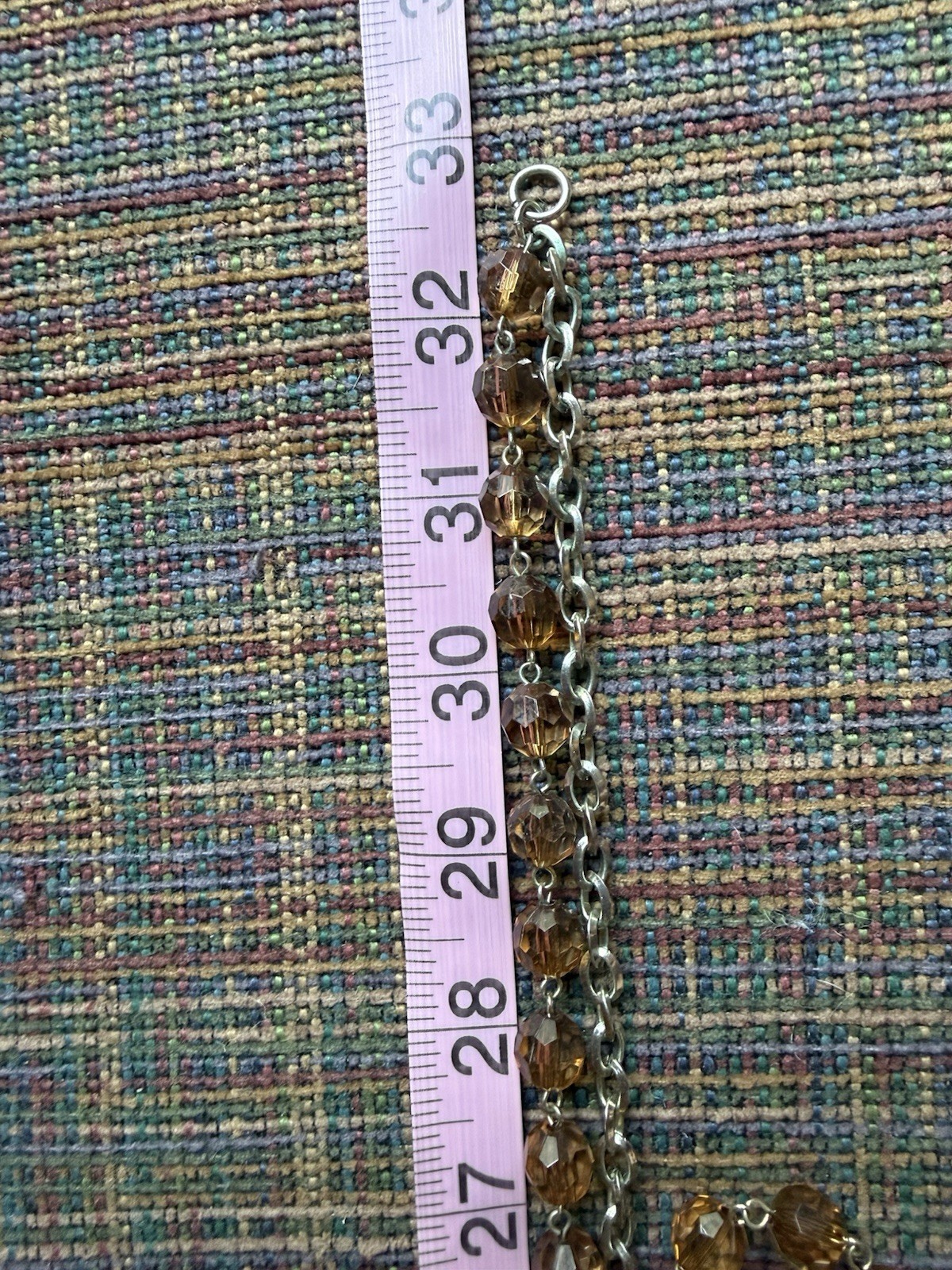 Banana Republic Multi-Strand Statement Necklace, Pearl Amber, Rhinestone Paisley