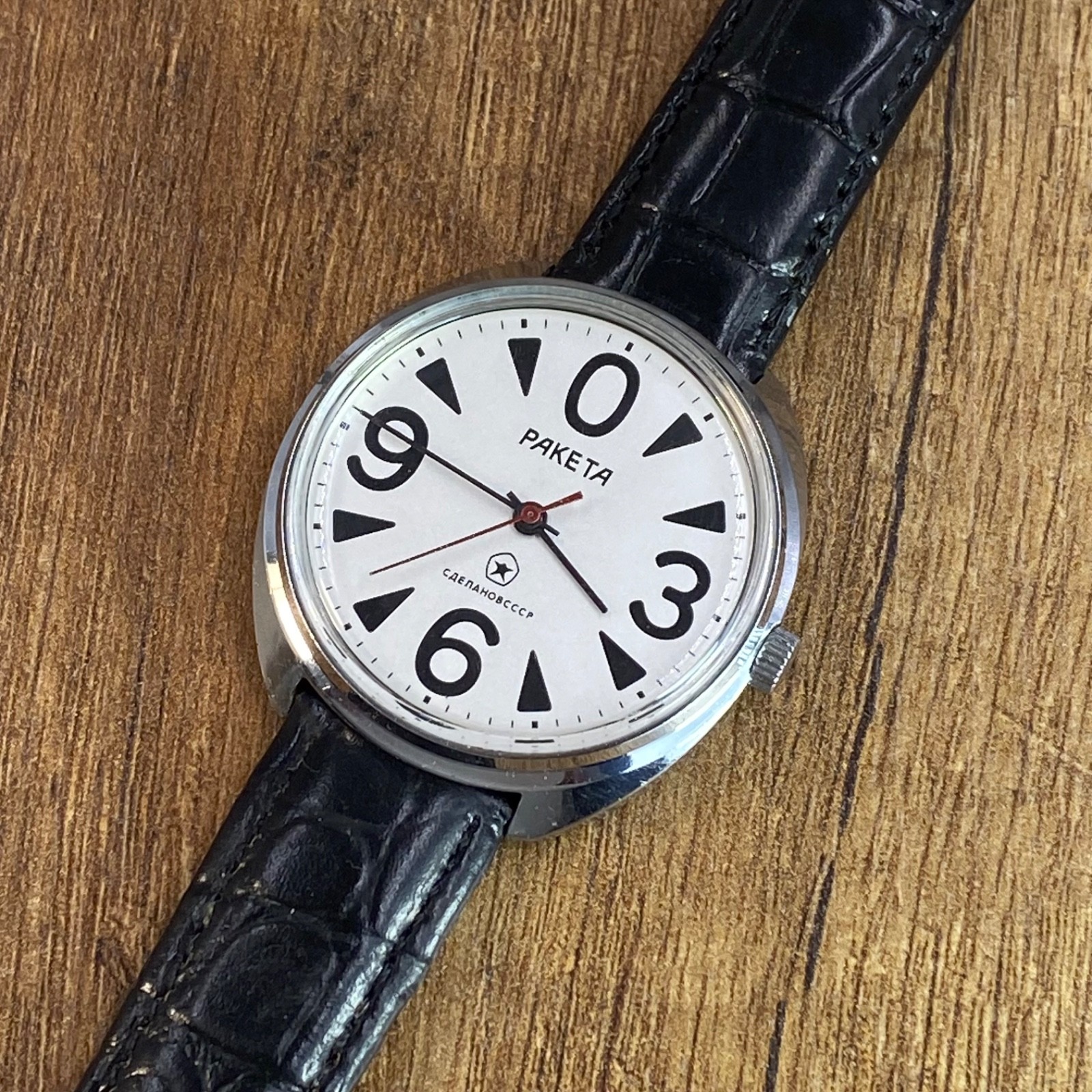 Raketa Big Zero mechanical cal. 2628H vintage Soviet Era mens wristwatch