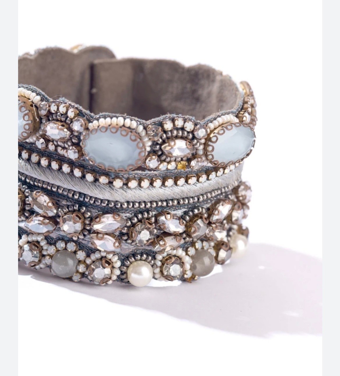 Deepa Gurnani Brixie Stone Beaded Cotton Bracelet with Magnetic Styling