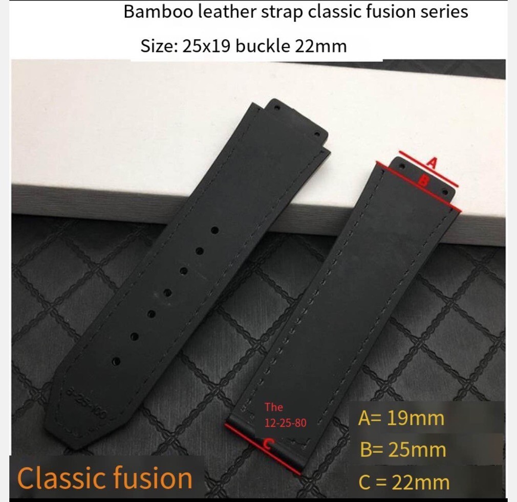 Waterproof Classic Genuine Leather Watch Band Strap Quick 25*19mm rubber strap