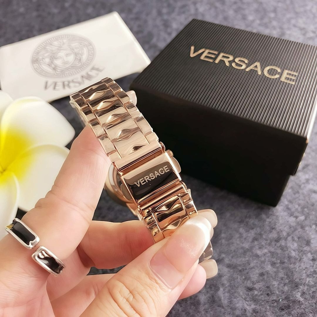 Versace 31mm Quartz Watch – Classic Alloy Wristband with Box