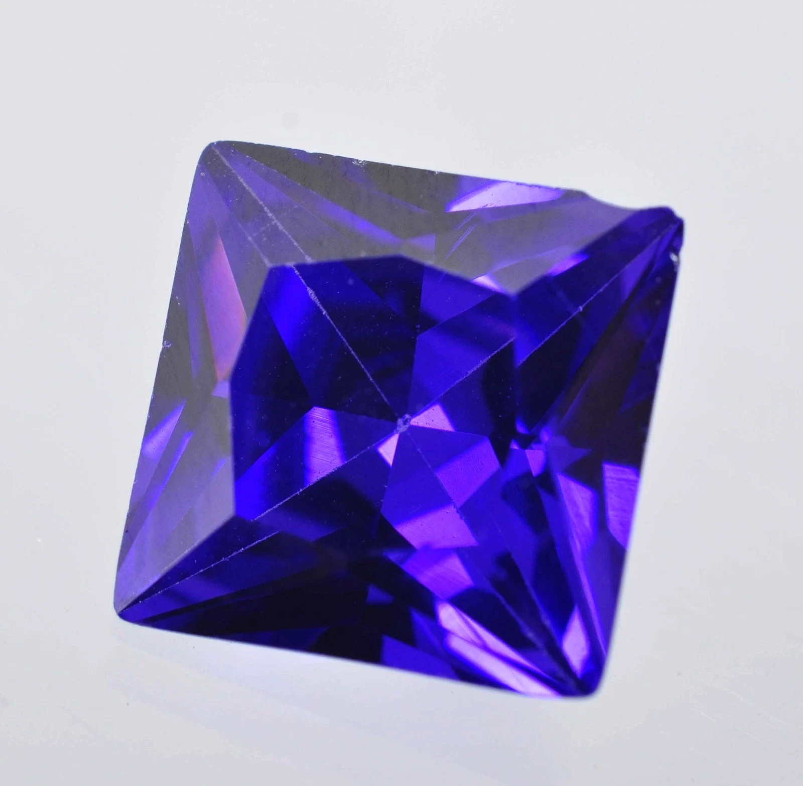 7.75 Ct Blue Zircon Princess Cut Natural Loose Gemstone For Ring Jewelry Making