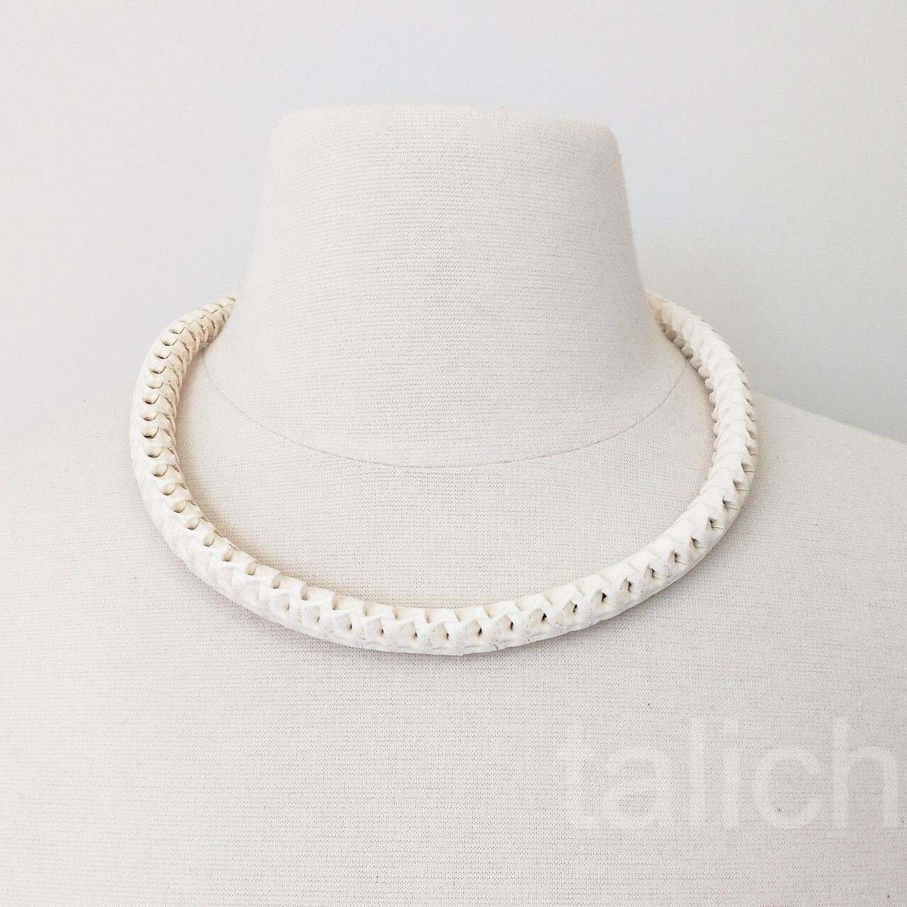 Real Snake Vertebrates Bone Hand Braided Necklace White Adjustable Unisex Cool