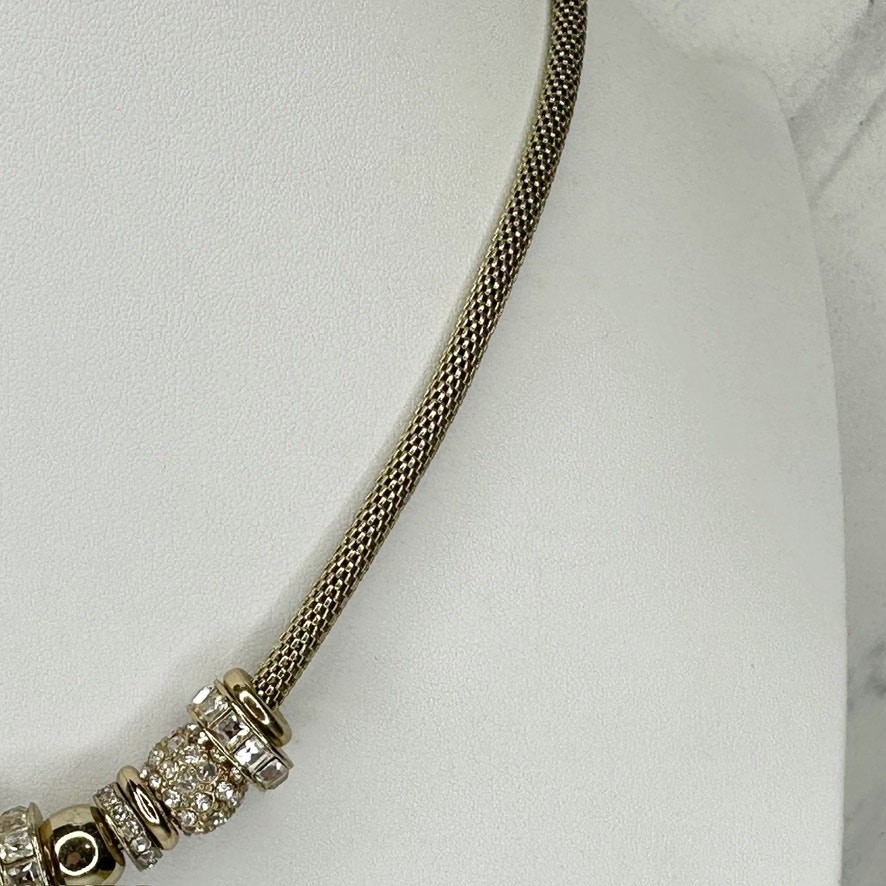 Chico’s Rhinestone Slide Bead Snake Chain Necklace 19-22.5in