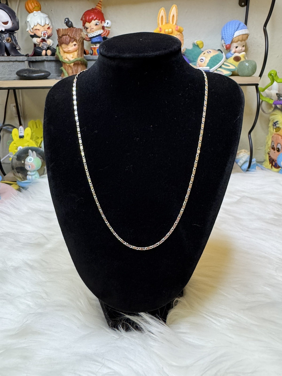 Dainty Mariner Link Necklace 14K White Gold Filled 18.5inch, 1.6mm, LobsterClasp
