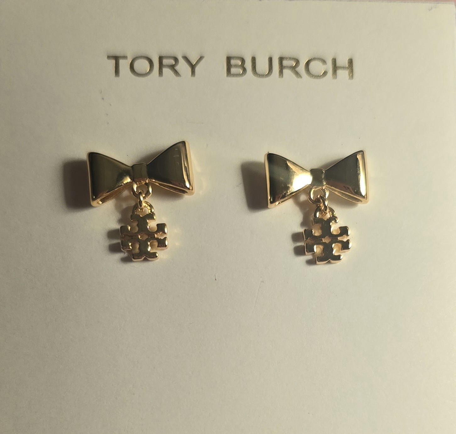 Tory Burch CURIOSITY BOW EARRINGS in Tory Gold Tone NWT
