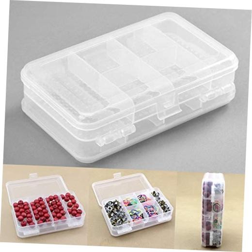 Double Sided Storage Organizer Container with Dividers Jewelry 10-Grid 1-Pack