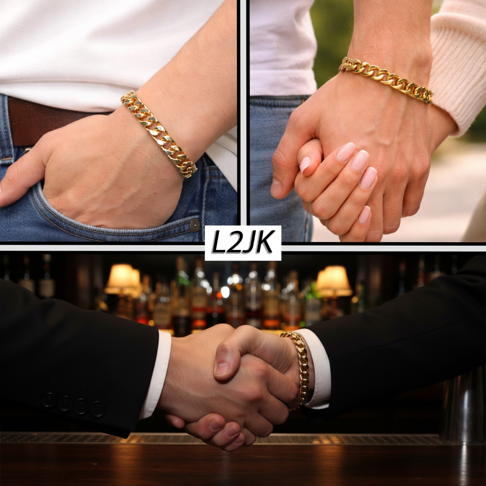 Solid Cuban Link Chain 10mm Bracelet 8.5″in | 14K Gold Plated HipHop Men Fashion