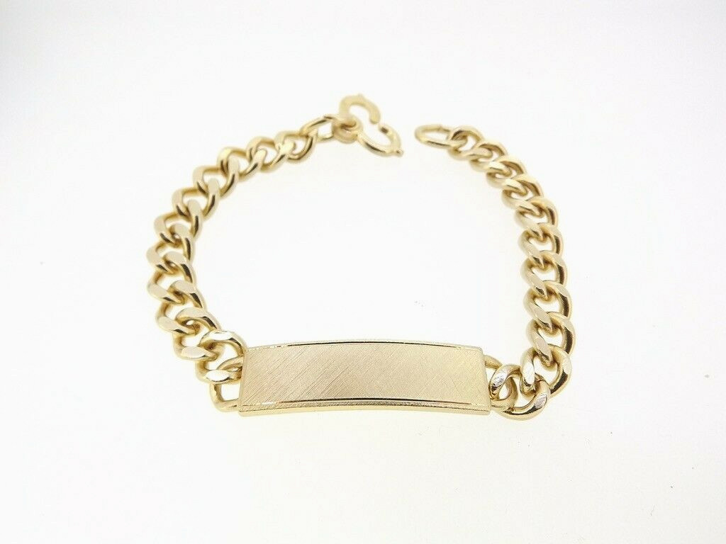 Bracelet Anson Karatclad ID Identification Rect Plaque Curb Link 6.5″