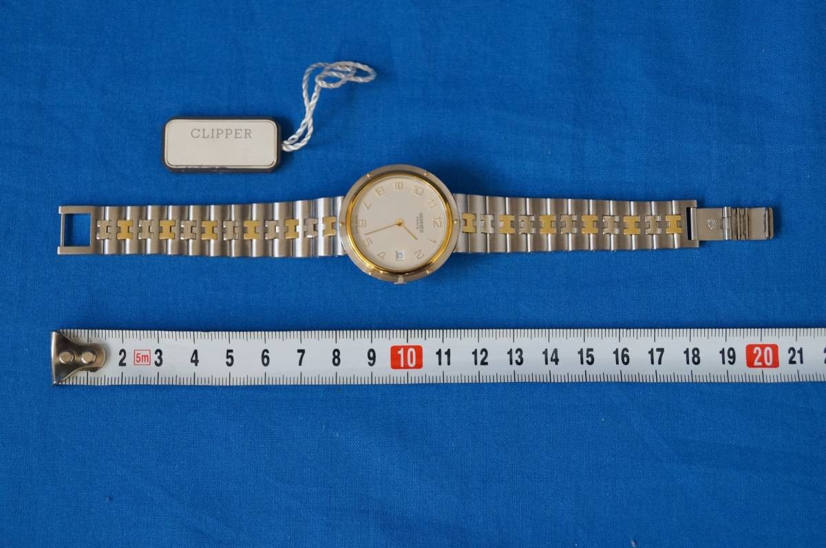 [B1Y] HERMES Clipper Men’s Watch Quartz Stainless Steel [w5x]