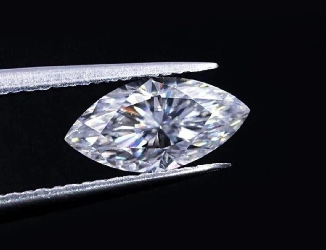 GIE Certified Excellent 4X8 mm Marquise Cut IF Lab Created Diamond with D-color