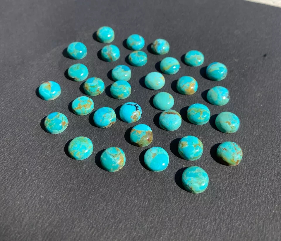 AAA+ Blue Mohave Turquoise Cabochon Round Shape Loose Gemstone