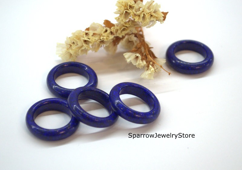 Handmade lapis lazuli ring Carved blue stone ring Minimalist jewelry Chakra ring