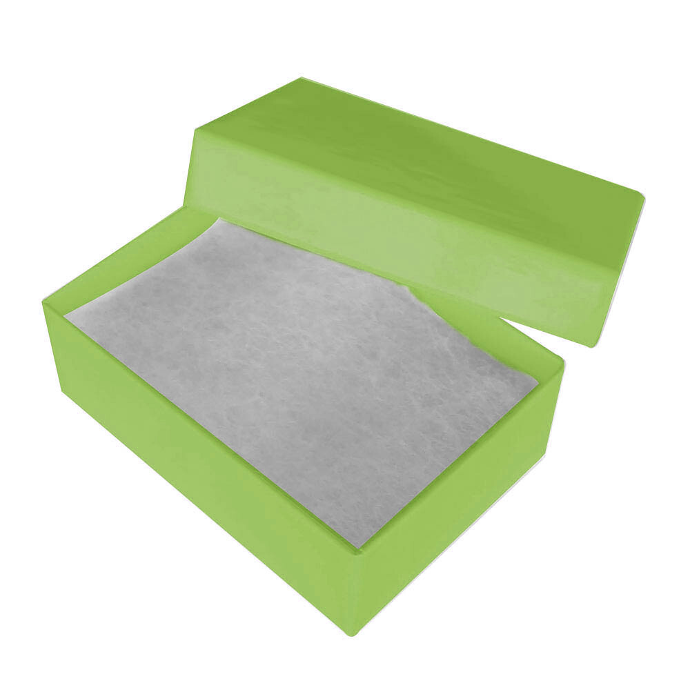 Premium Lime Green Cotton Filled Jewelry Gift Packaging Boxes 100 ~ 200 ~ 500