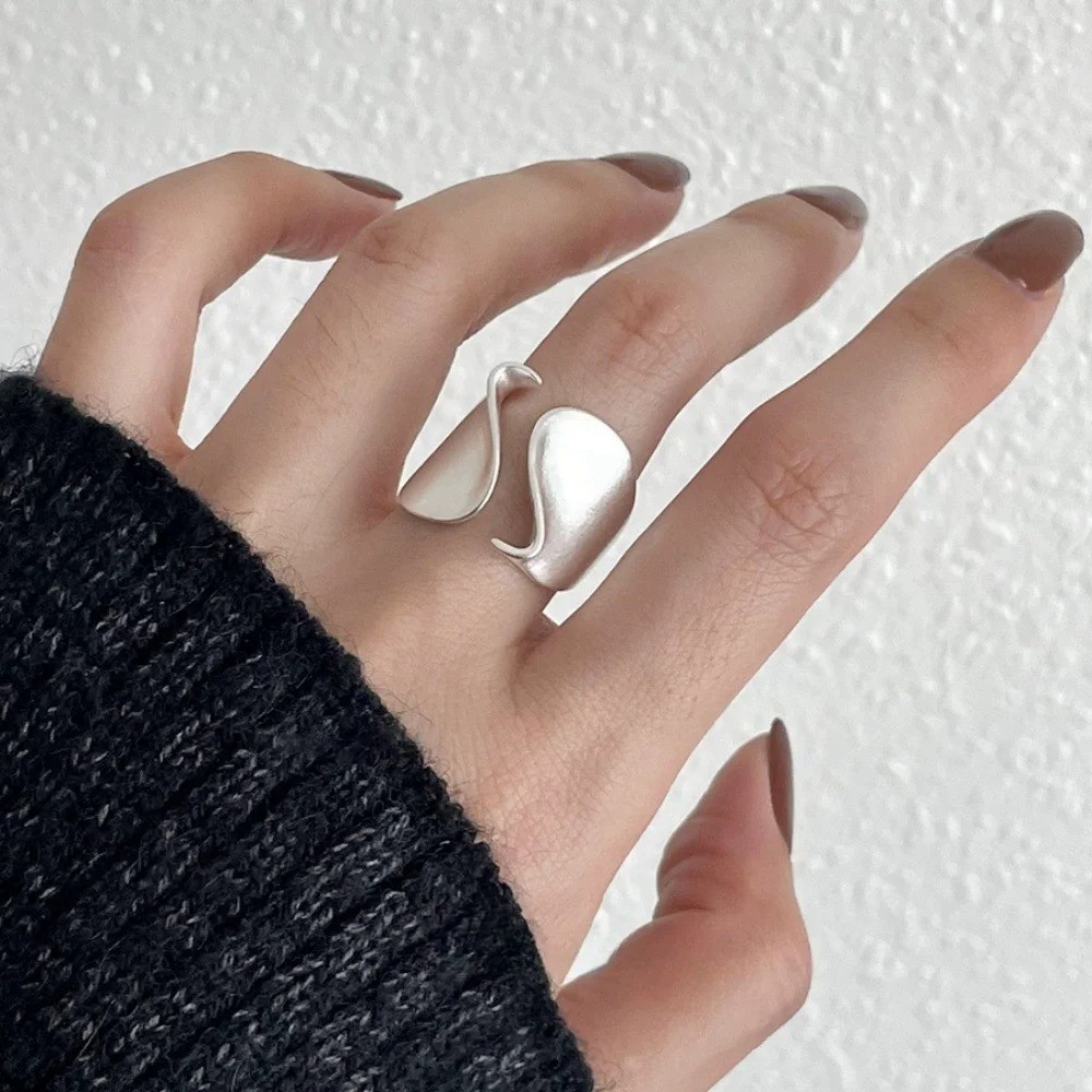 925 Sterling Silver Couple Ring Minimalist Adjustable Jewelry