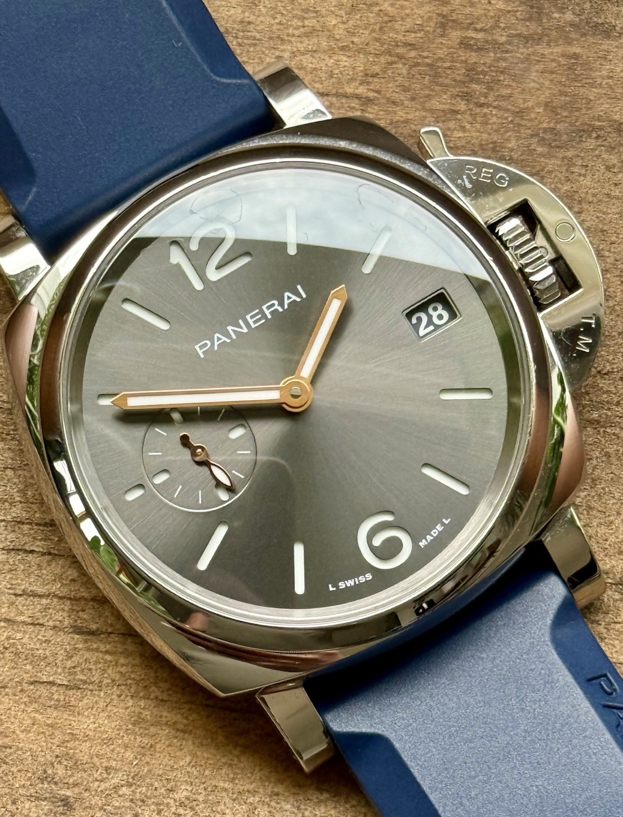 2023 Panerai Luminor Due Automatic Grey 1247 PAM01247 38mm Watch Full Set Straps