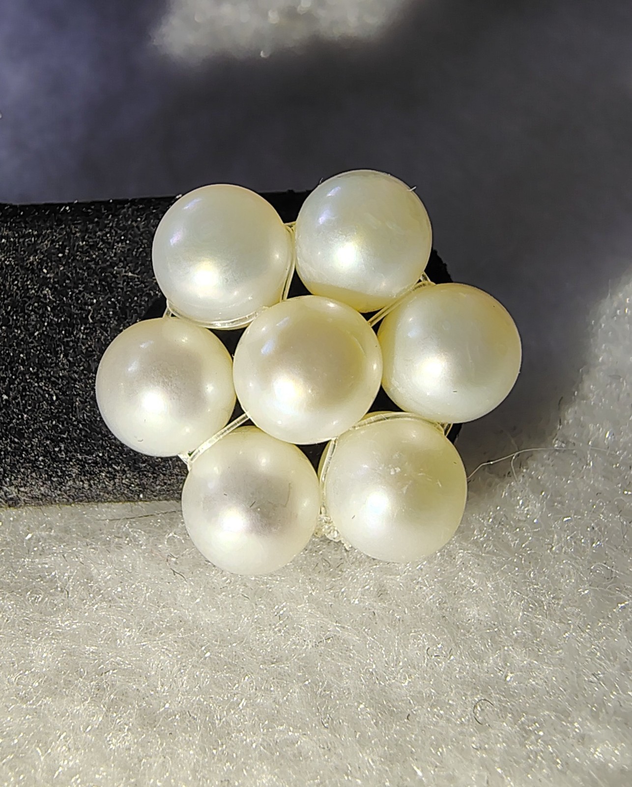 Ladies Freshwater Pearl Cluster Stud Earrings 14k Yellow Gold Post 5.5mm 5/8″
