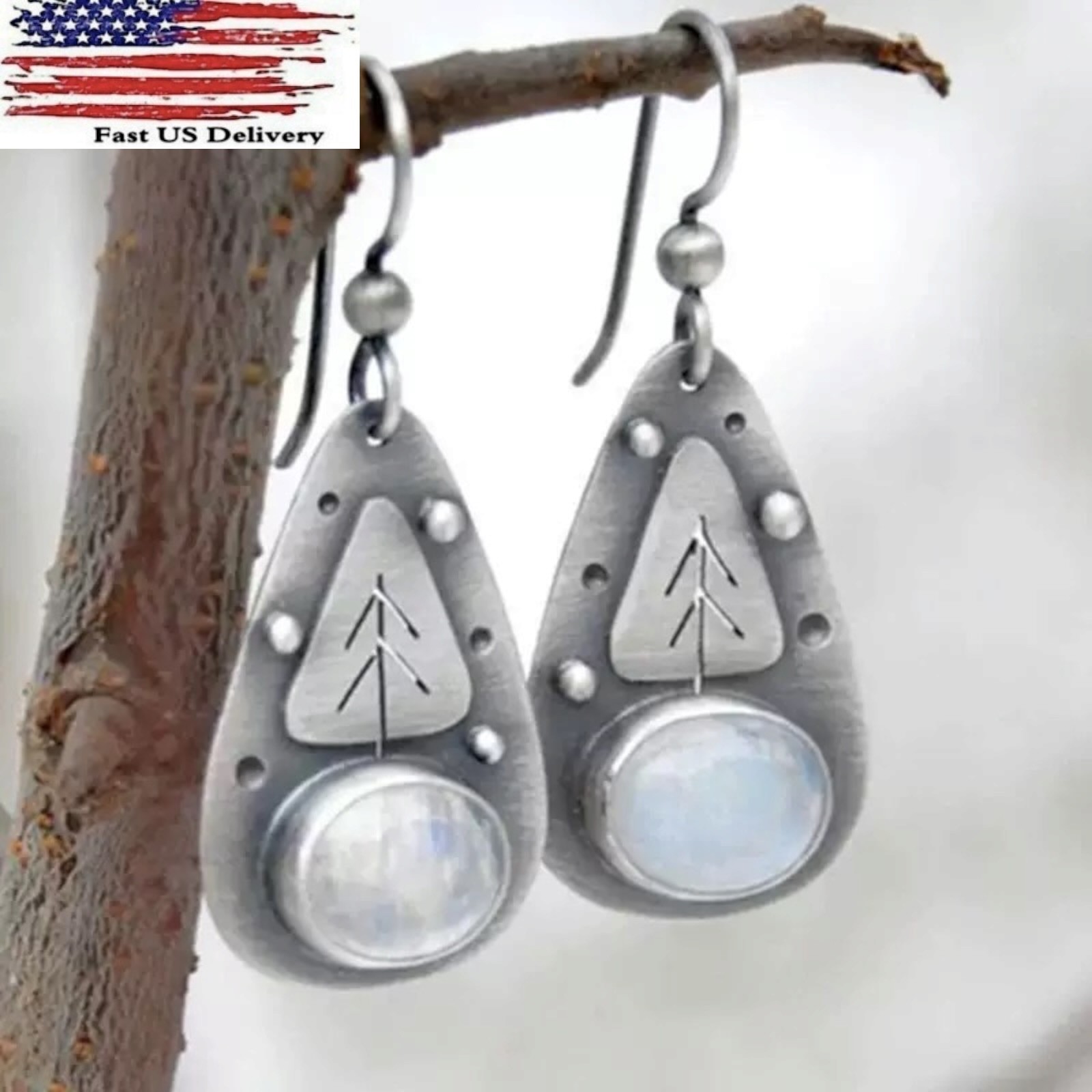 925 Silver Dangle Drop Earrings Hook Women Turquoise Jewelry Ear Gifts B72