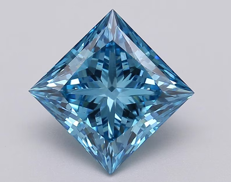 CERTIFIED 1.05 Ct Natural blue priencess Diamond LOOSE VVs/ 5.5 mm