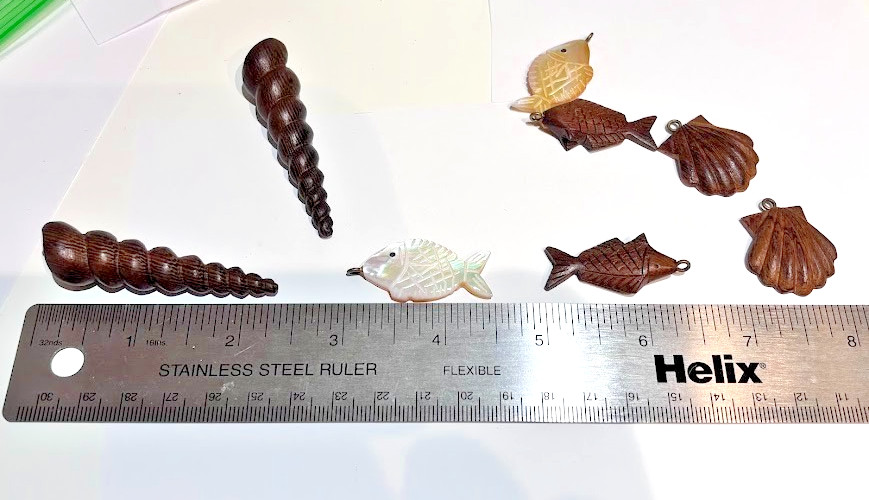 Authentic Rebecca De Ravenel Earring Charm Replacement Part Wood Shell Fish Pick