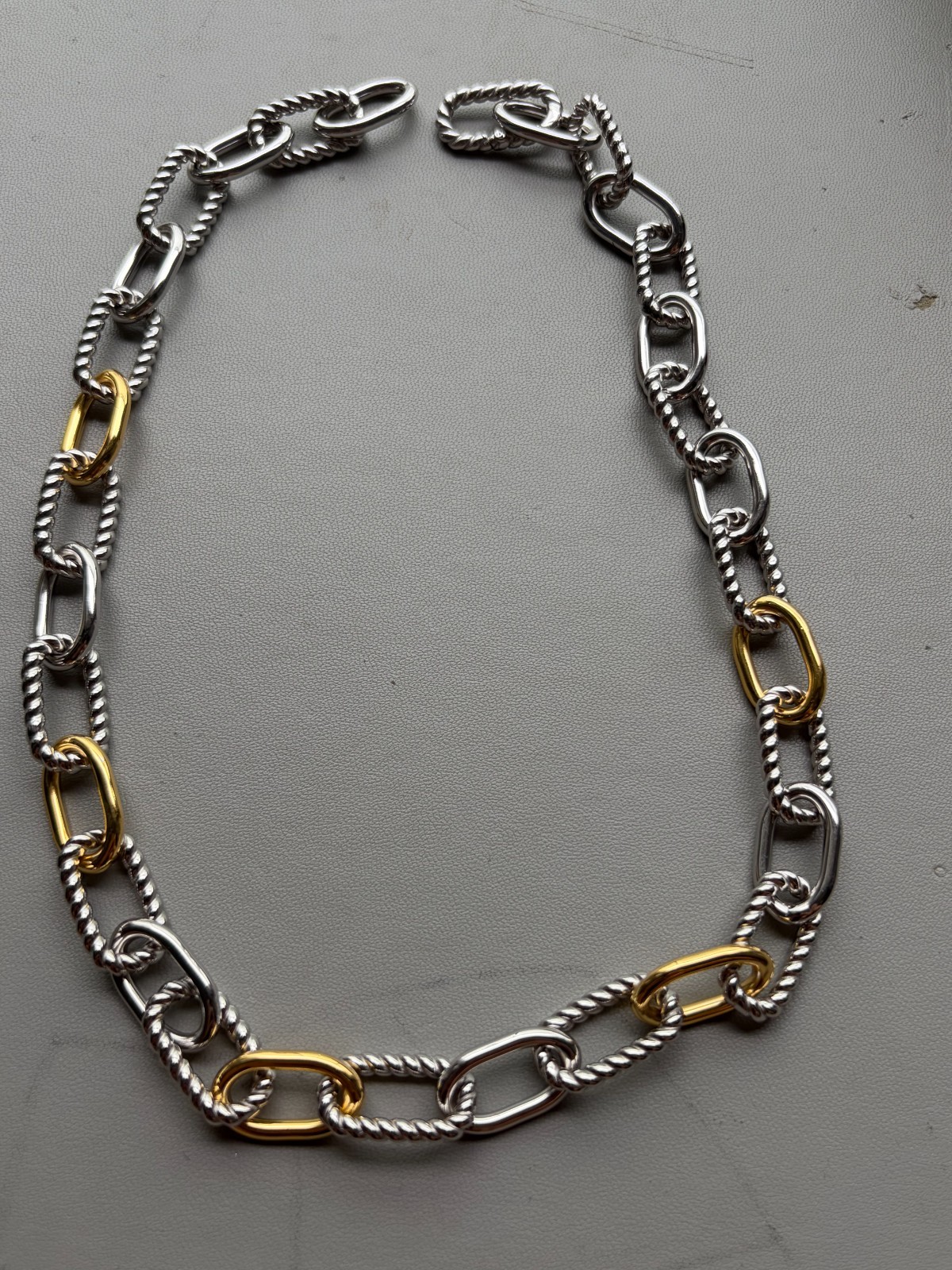David Yurman Madison Necklace Sterling Silver 925 with18K Yellow Gold 19.5in