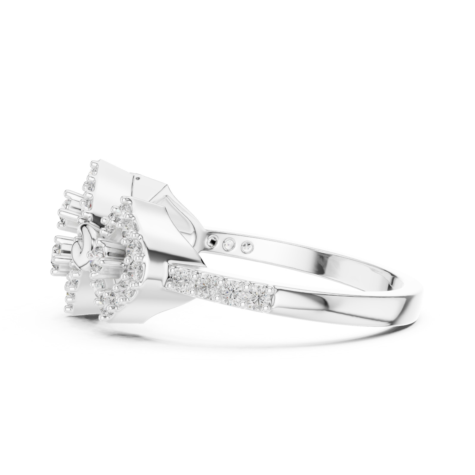 Natural Certified Anniversary D VVS1 Diamond Split Shank Ring 14k Gold Ovar