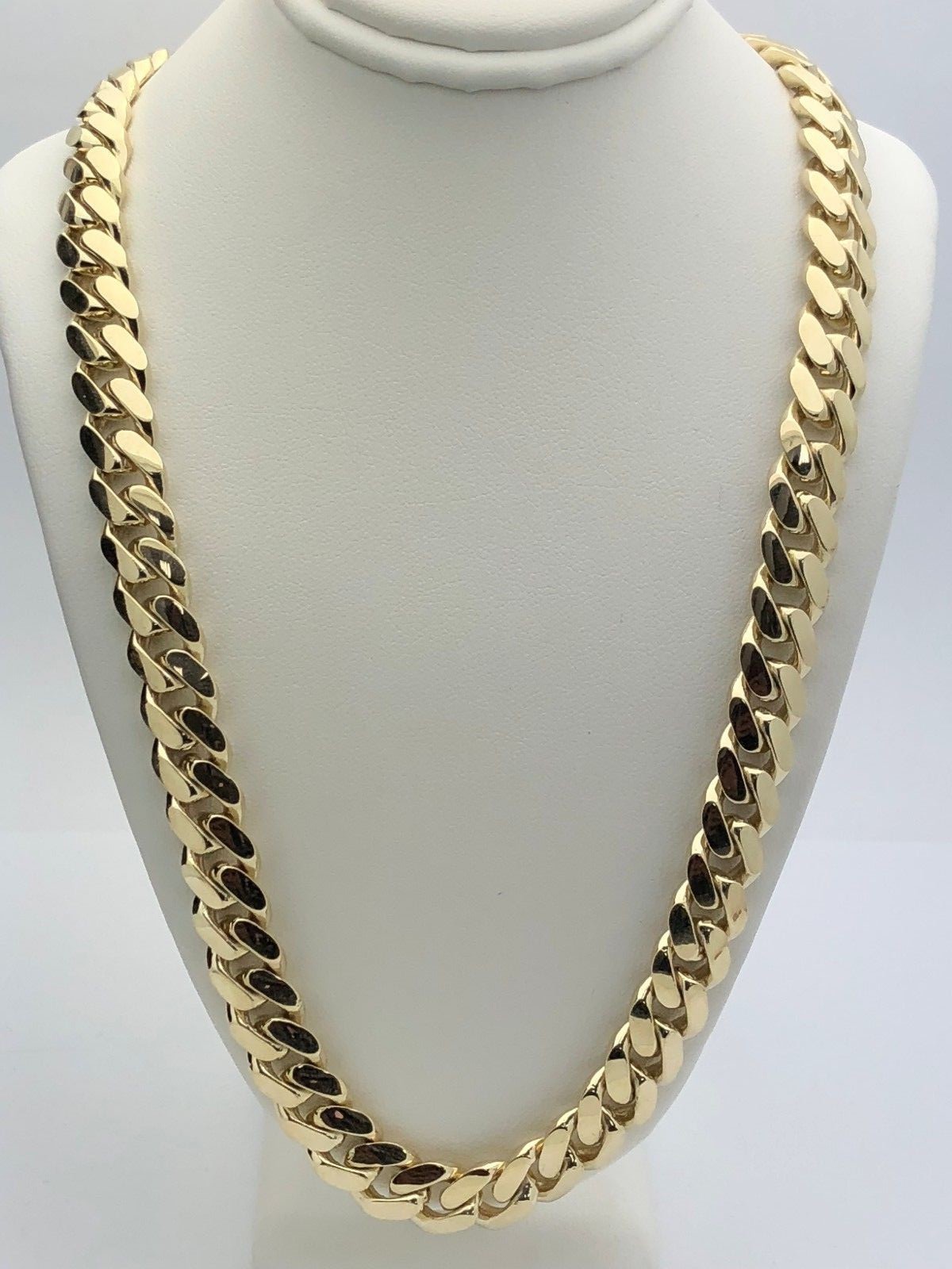 Men’s 10k Yellow Gold Solid Heavy Miami Cuban Link Chain Necklace 22″ 10mm 143g