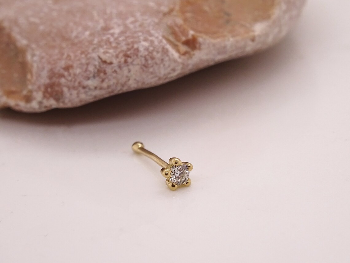 0.05 Ct Diamond Ring in Solid 14K Yellow Gold | Brilliant Cut | Fine Jewelry