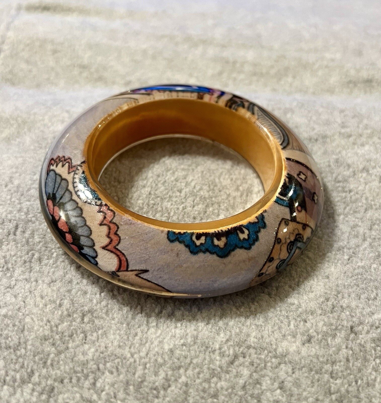 Vintage Material flower Loose Site 1970S To 1980S Bangle Estate Piece Very Nice