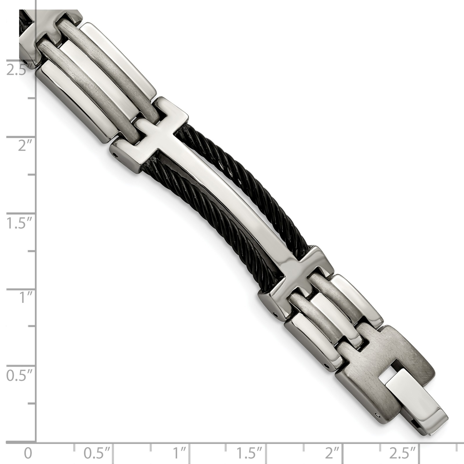 Chisel Titanium Brushed and Polished Black IP-plated 8.5 inch Bracelet TBB133
