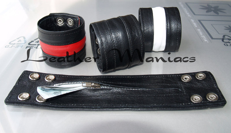 Leather Bracelet with Wallet Bracelet made of REAL LEATHER