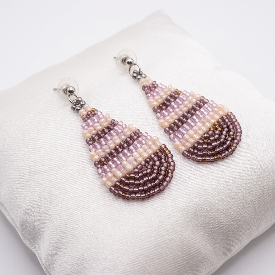 Stylish/Alternative Brown Pink Boho Ethnic Style Drop Earrings