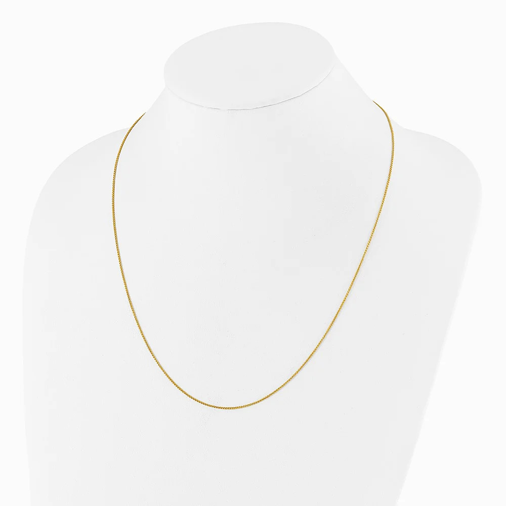 Sterling Silver Gold-Plated Adjustable 1mm Spiga Chain Necklace 22″-30″