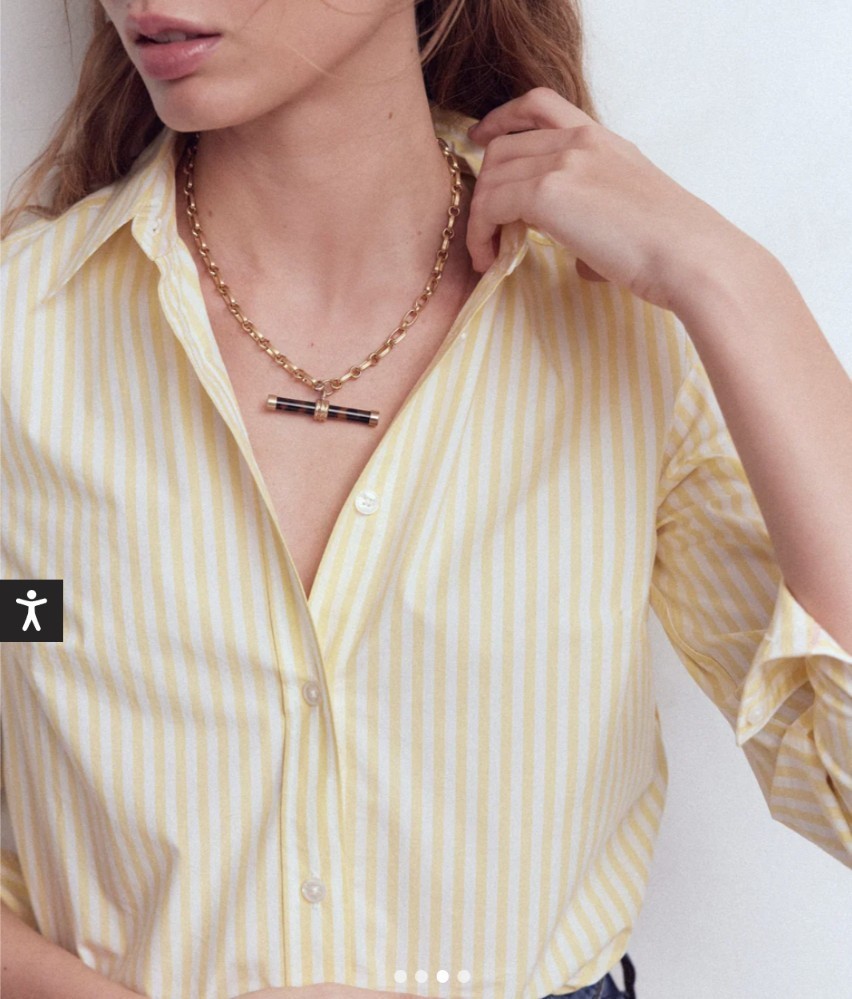 😍 BODEN Tortoise Gold Chain Link T-bar Necklace – NEW!