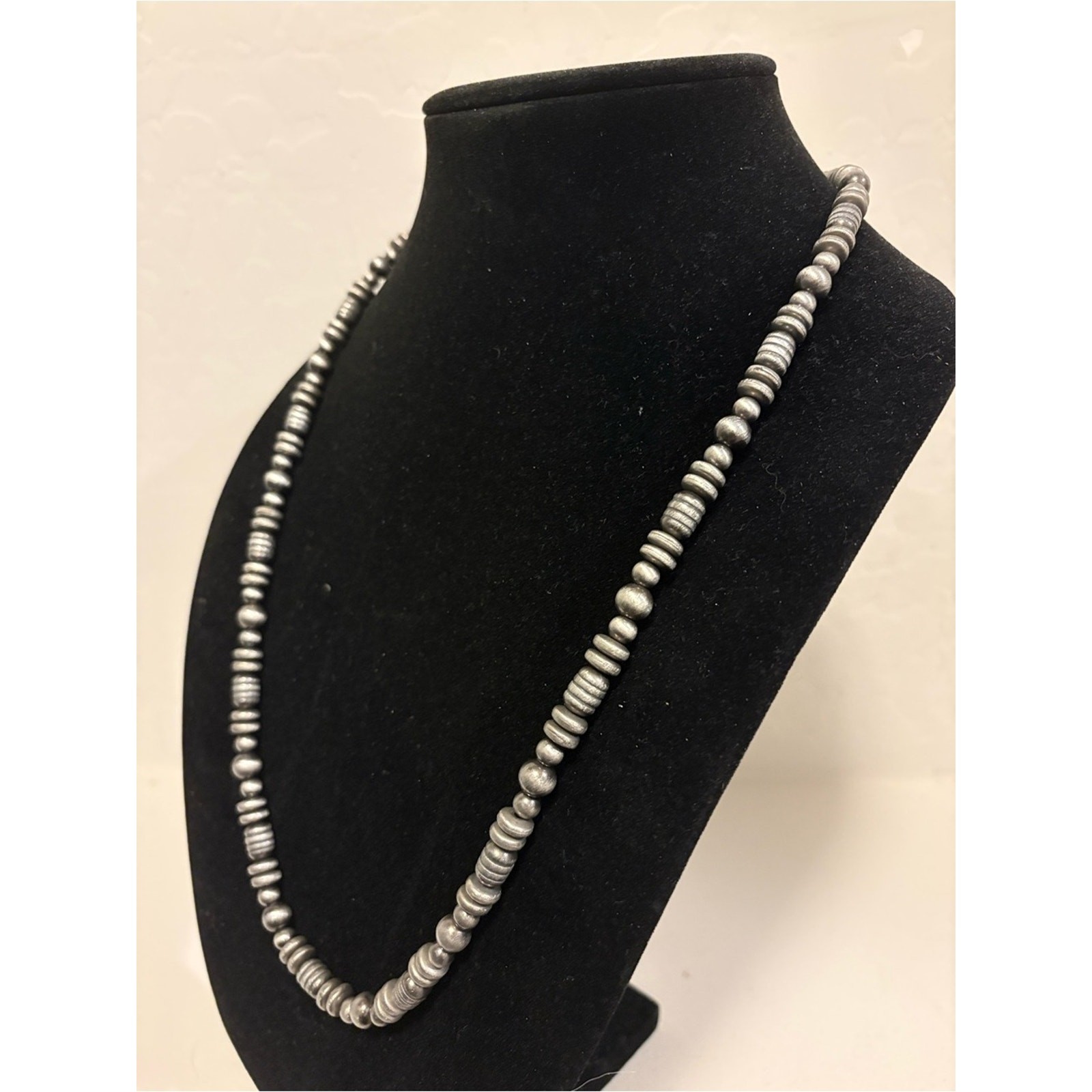 Western Pearl Twist Bead Necklace Silver Cowgirl Layering Necklace NWT