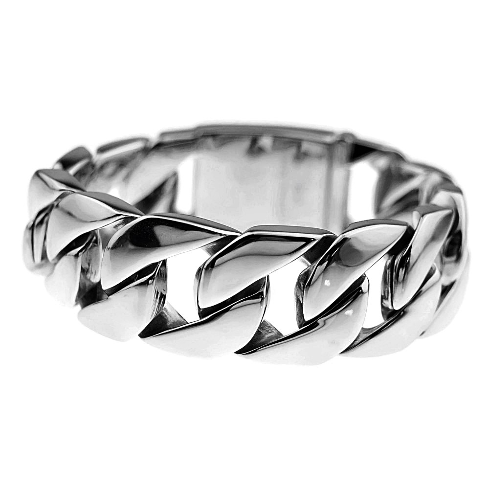Mens Big Bracelet Cuban Link Heavy Solid 316L Stainless Steel 25MM Thick 8.5″