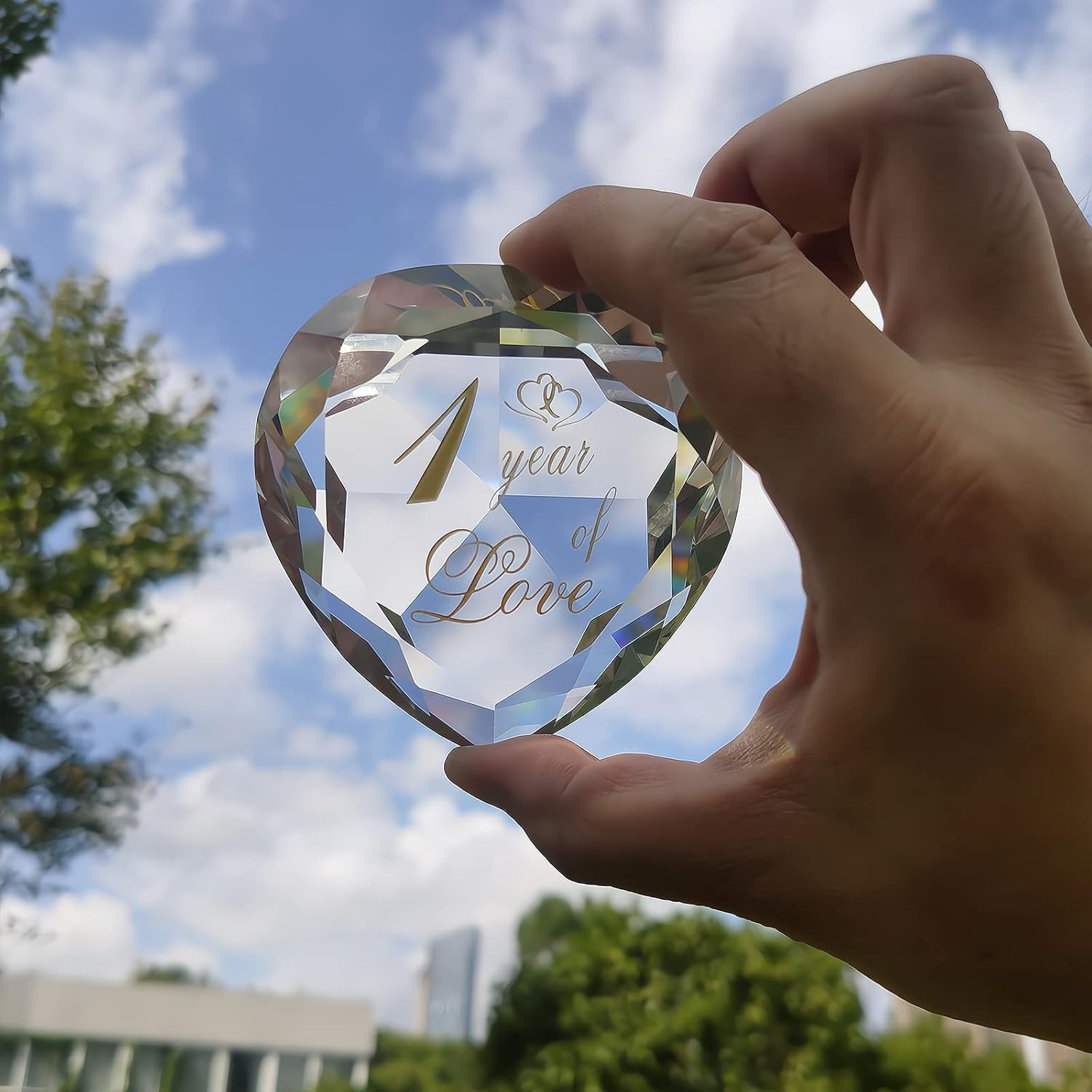 1 Year Anniversary Crystal Gifts for Her Him, 1St Wedding for Husband Wife Boyfr