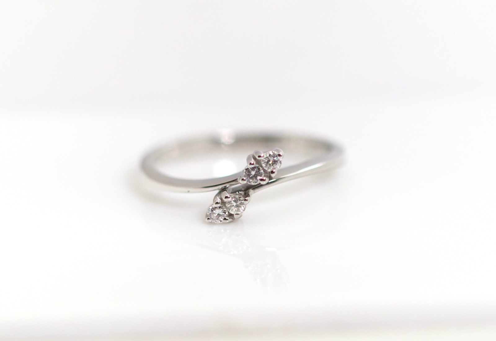 White gold brilliant ladies ring 0.12ct PI.W 14kt – 585 size 54 elegant engagement ring