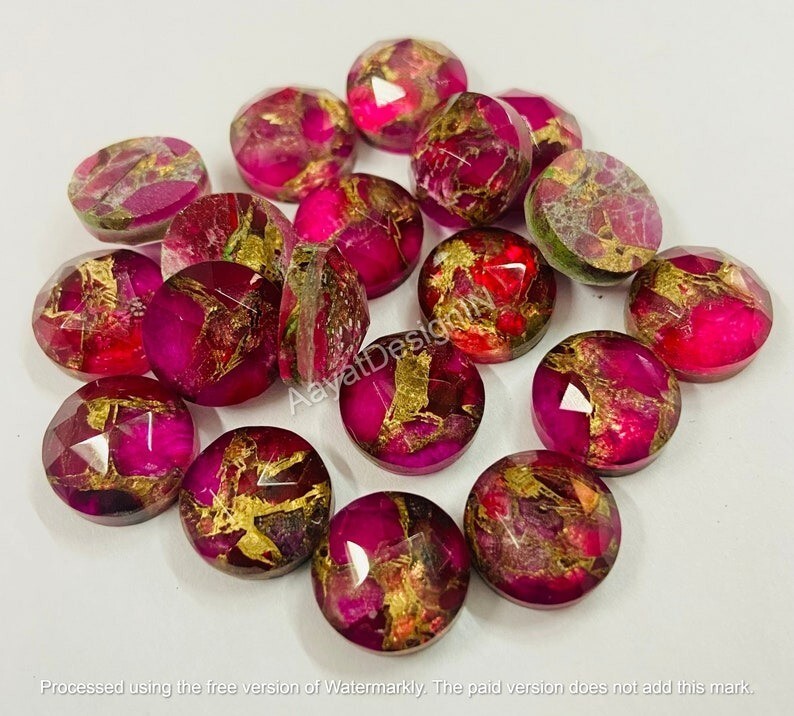 Natural Rani Copper Doublet Round Rose Cut Loose Gemstone 6mm-20mm