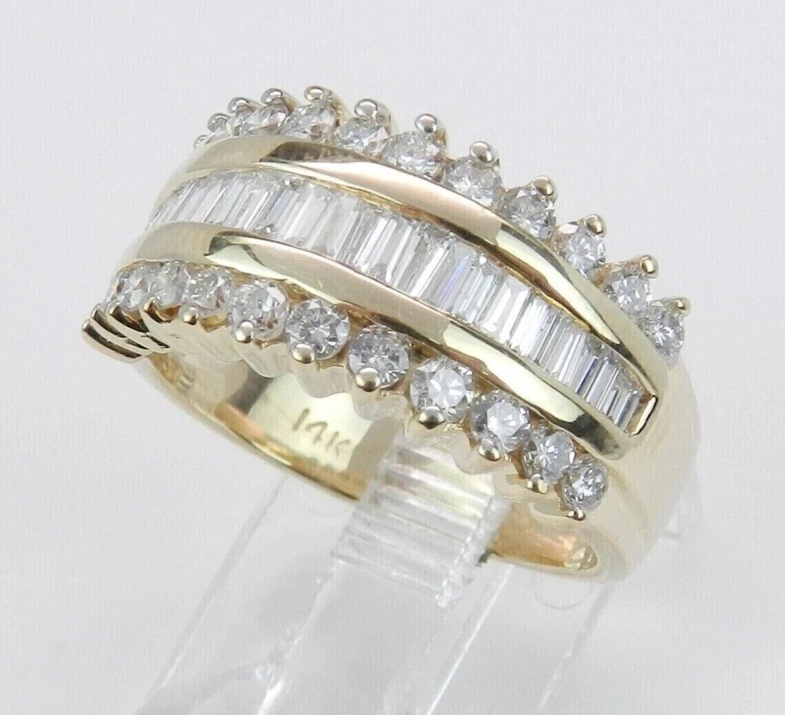 1.50Ct Lab Created Wedding Ring Anniversary Band Wide 14K Yellow Gold Plated