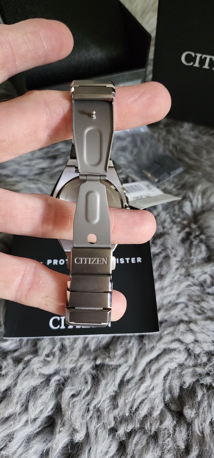 Citizen Eco-Drive Titanium Chronograph Black Dial Sapphire WR100M Watch