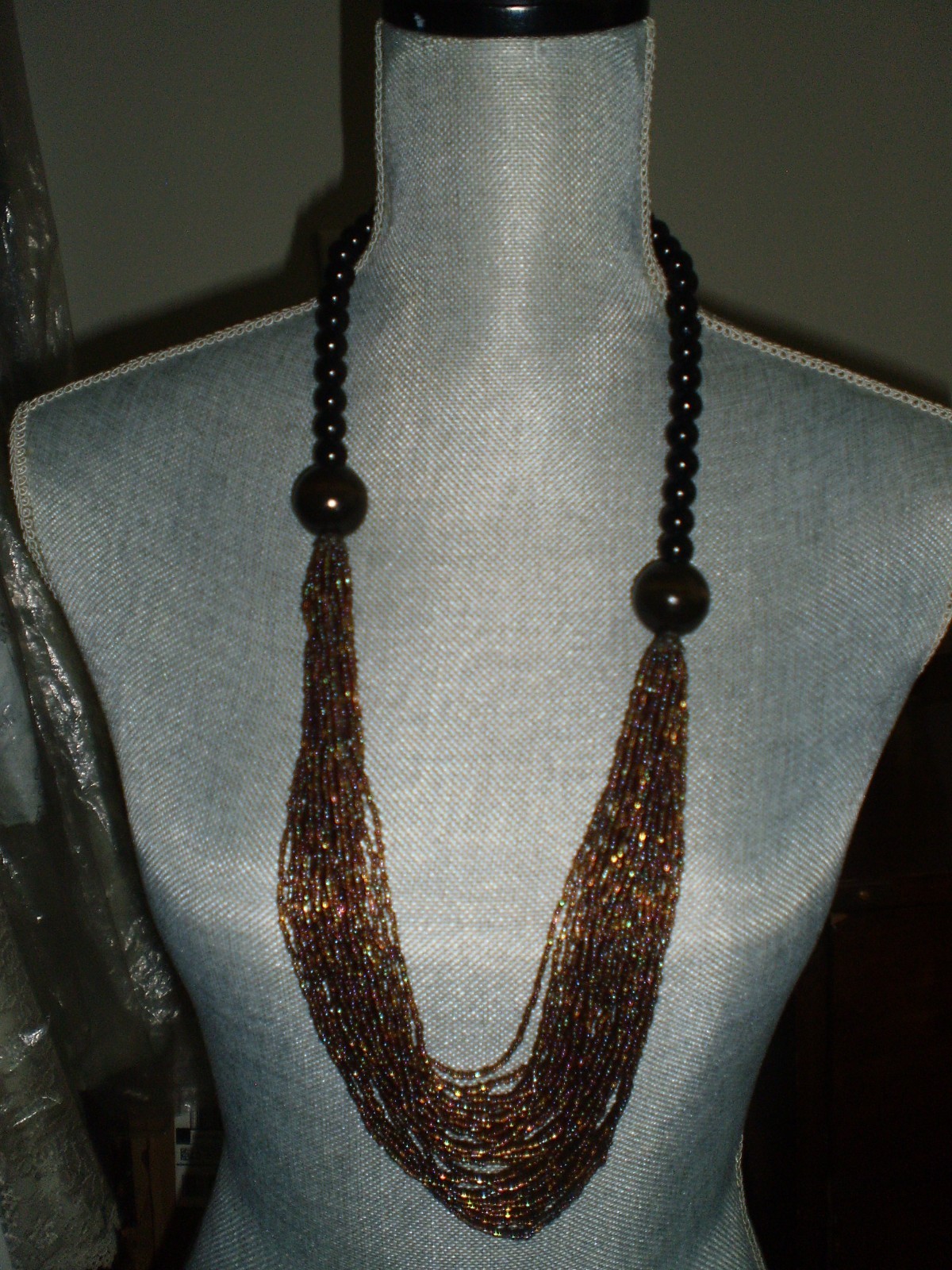16 in drop brown necklace read description
