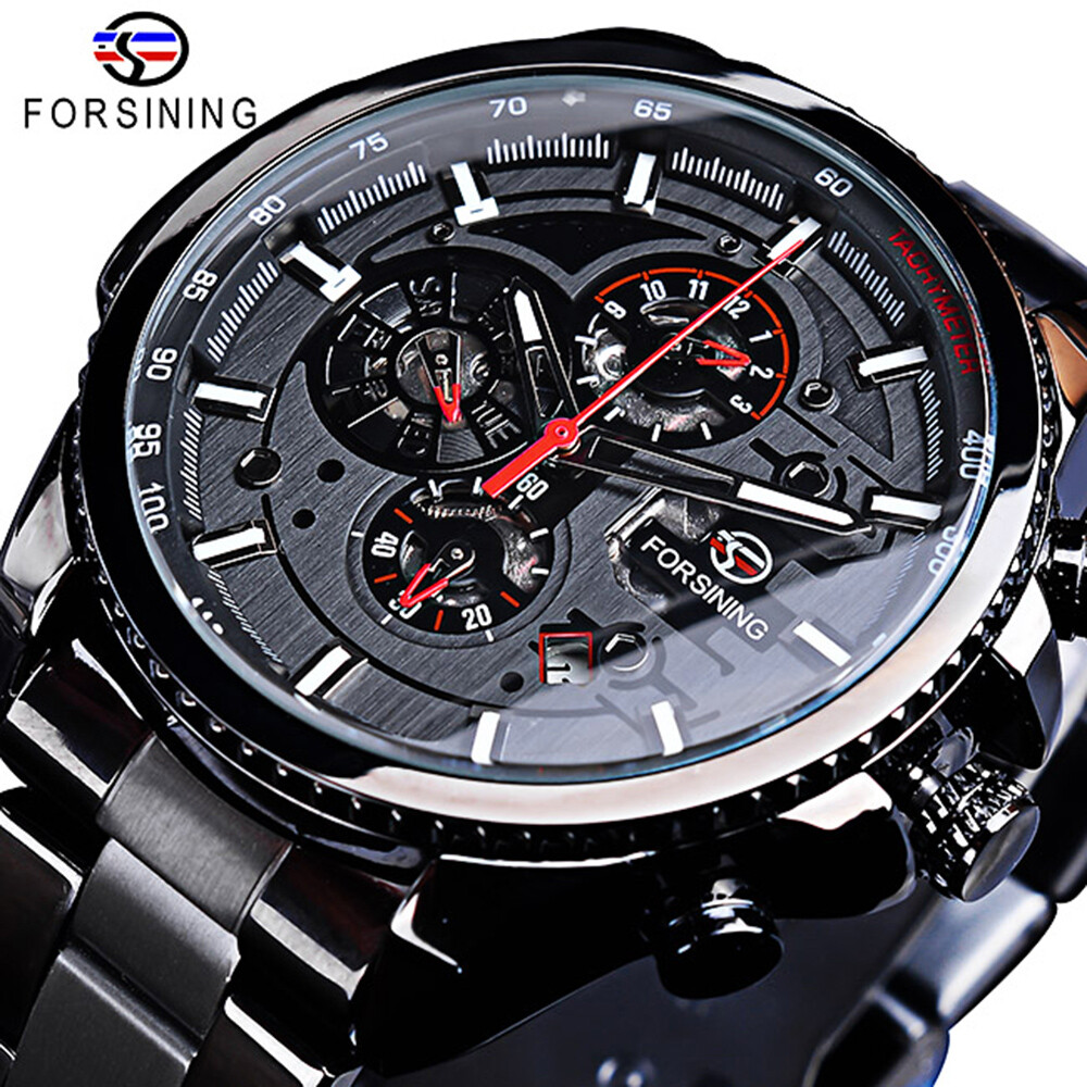 FORSINING Luxury Men Steel Waterproof Automatic Self-Wind Mechanical Wrist Watch