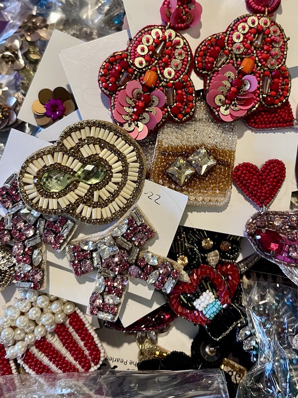 Wholesale Jewelry Lot of 30 NEW Beaded Statement Earrings Handmade US Seller