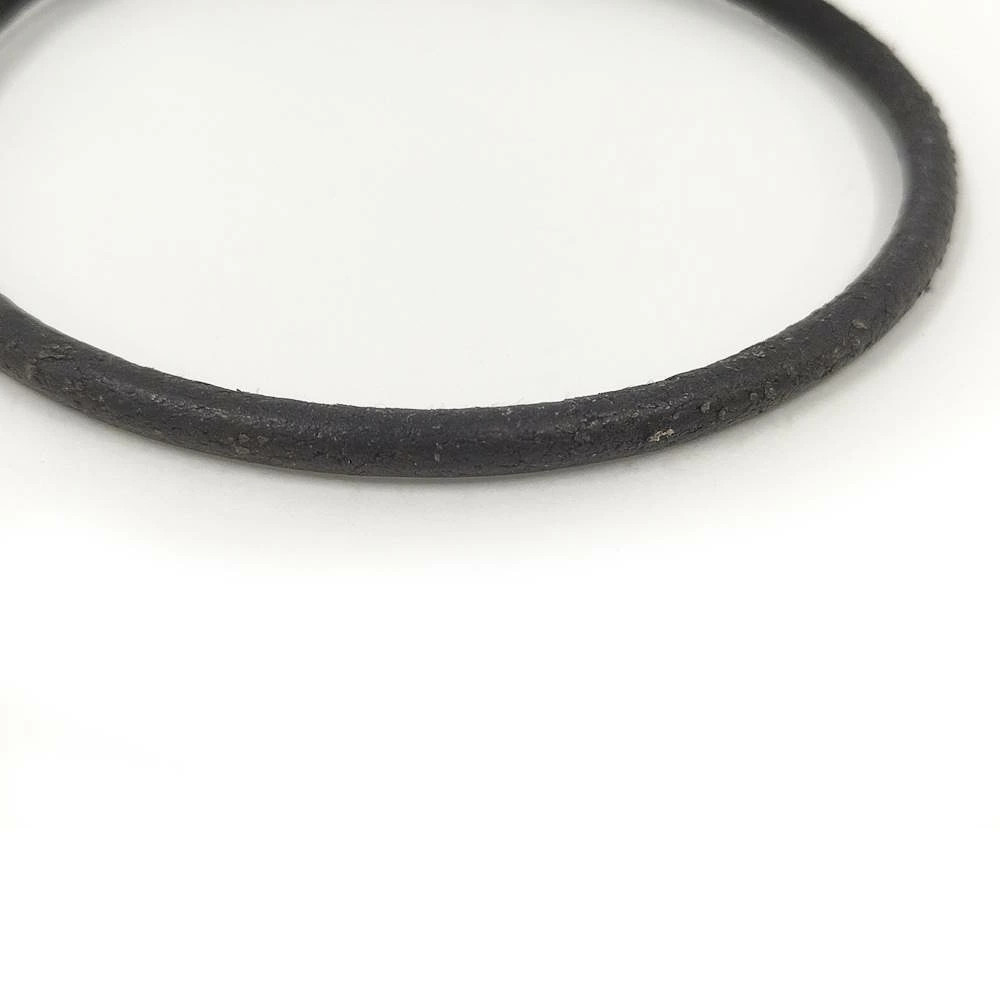 HERMES Viviride Bracelet Silver Leather Chain Heart Used 18cm