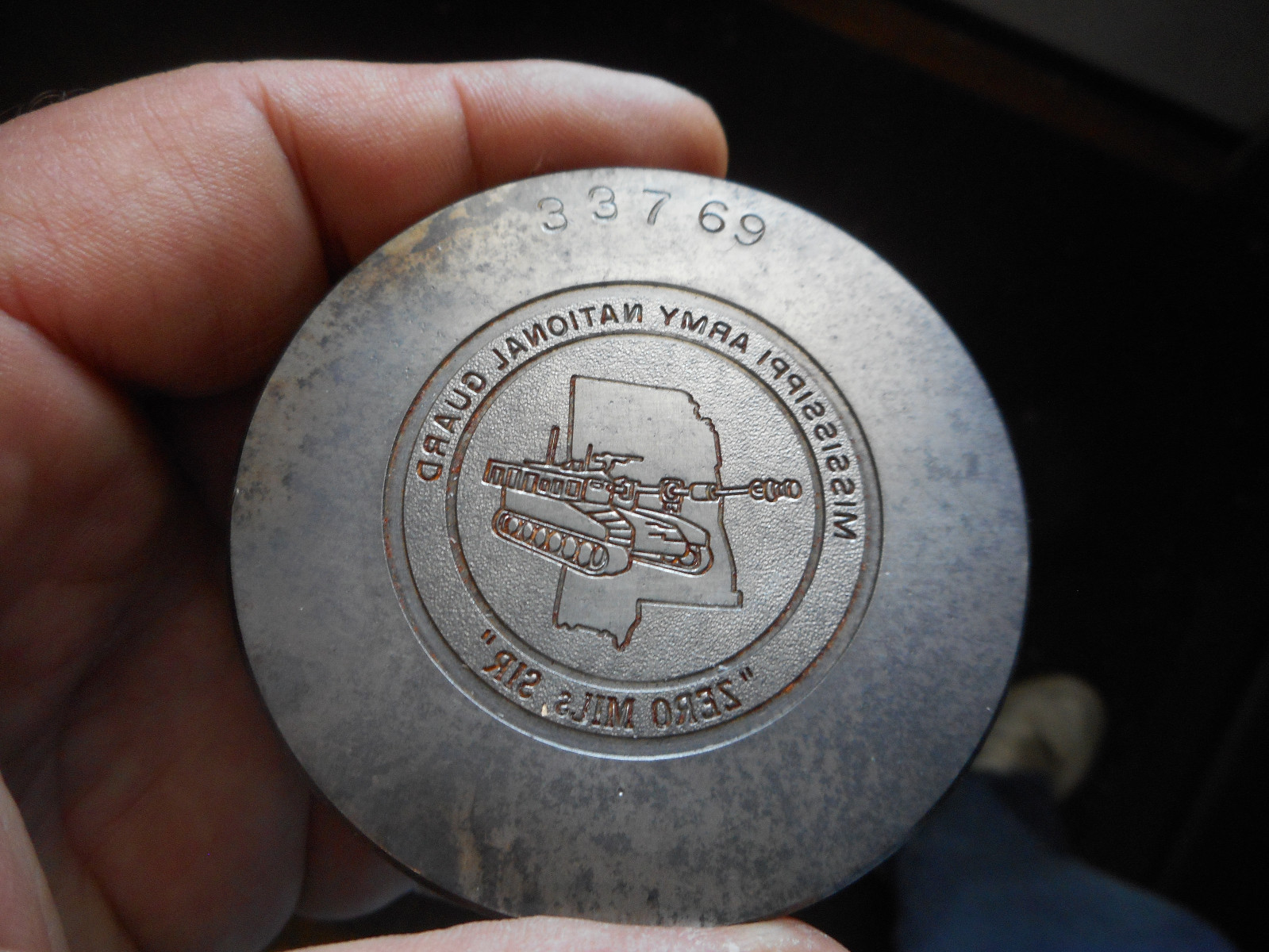 MISSISSIPPI Army National Guard Vintage Jewelry Tool Die Stamp Hub ZERO MIJs S1R
